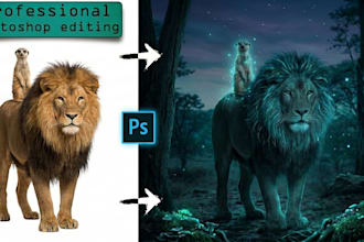 do cinematic photo retouching and combine images in photoshop
