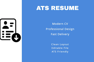 design ats friendly professional resumes and cvs