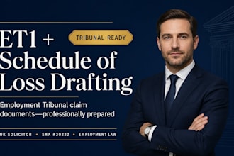 draft your UK et1 form and schedule of loss as a UK solicitor professionally