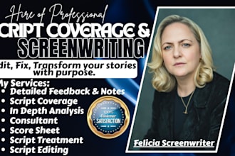 review, provide notes and analysis on your script, screenplay, script treatment