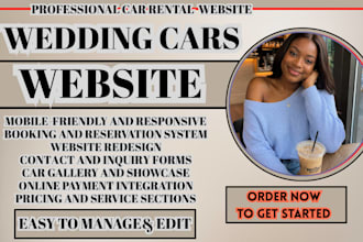wedding car website limo service website car rental website chauffeur website
