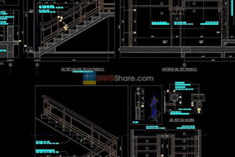 create staircase railing designs and 2d cad shop drawings