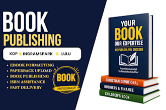 do ingramspark,lulu, kobo, bookbaby, blurb book formatting and ebook publishing