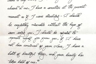 write beautiful handwritten love letters, poems and vows