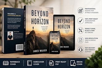 create a professional ingramspark book cover for print and ebook