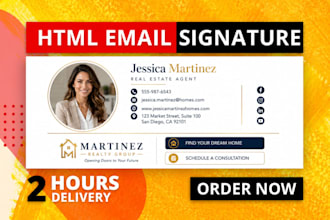 design clickable email signature, responsive html signature for gmail outlook