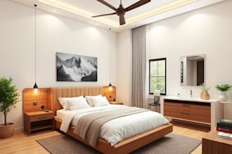 do bedroom, bathroom, kitchen, living room interior design, and 3d rendering