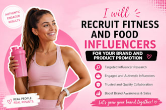 recruit fitness and food enthusiast influencers for your brand and product promo