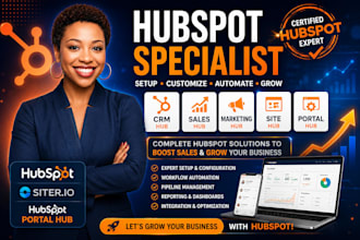 hobspot crm sales hub marketing hub siter io portal hub hubspot specialist