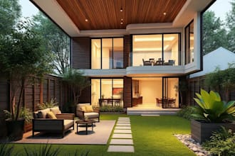 do 3d interior design, architecture, landscape backyard design, 3d rendering