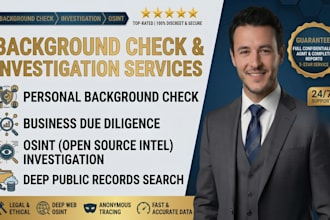background check for personal and business investigation, osint investigator
