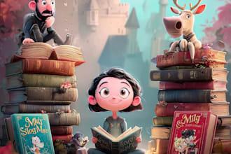 design a cartoon book cover art