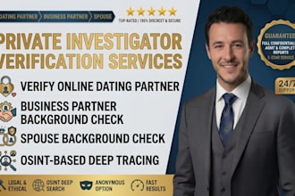verify online dating partner business partner and spouse as private investigator