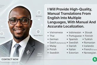 provide manual english translation into multiple languages