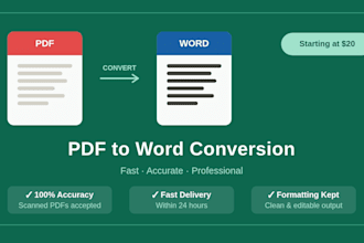 manually convert PDF to word with exact formatting