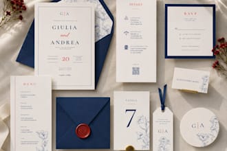 design sophisticated italian style wedding stationery