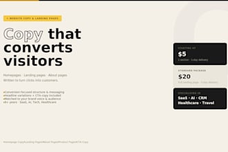write website copy and landing page content that converts