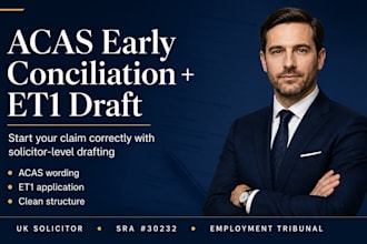 draft UK acas early conciliation and employment tribunal applications legally