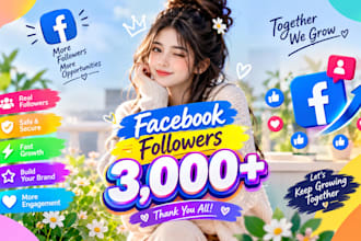 add 3,000 facebook followers organically