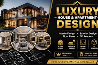 design luxury house, apartment, airbnb interior exterior, floor plan, 3d render