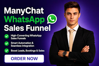 build manychat whatsapp sales funnel