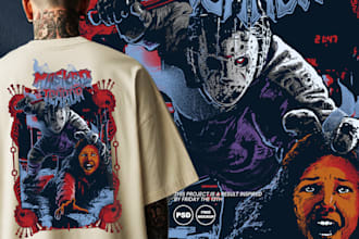 draw badas masked hockey terror for your tshirt