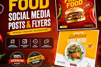 design food social media posts and flyers