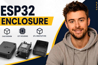esp32 enclosure cad, iot pcb housing, electronics stl prototype expert promaxcad