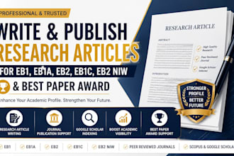 write an research article for eb1, eb1a eb2 niw google scholar journal