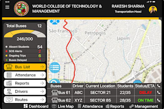 build school bus app, college bus tracking app, peer to peer book exchange app