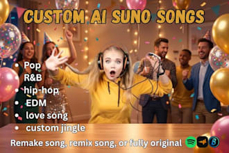 create custom ai birthday suno song with your lyrics and style