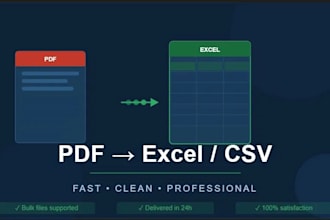 convert your PDF files to excel or CSV fast