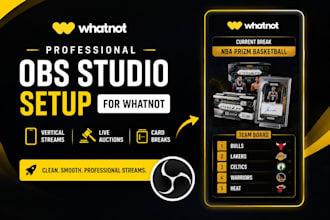 setup obs studio for whatnot vertical streams, auctions, and card breaks