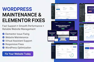 fix elementor issue and provide wordpress maintenance with virtual assistant