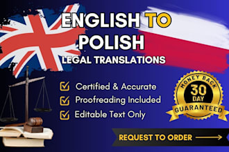 provide certified english to polish legal documents translations