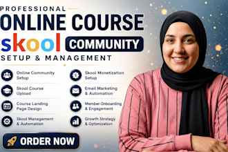 setup skool online community skool community setup skool community manager