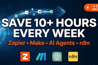 build zapier, make, and ai agent automation workflows to save your business