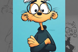 sketch cartoon characters and comic art