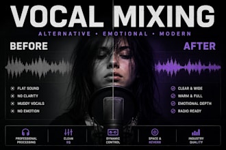 profesionaly mix emotional dark pop vocal