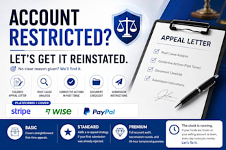 appeal your stripe, wise or paypal business account closed without explanation