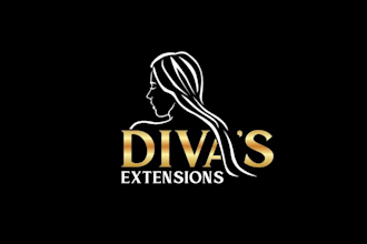 make luxury beauty logo for premium hair extensions studio