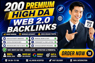 build 200 web 2 0 backlinks to high da pa websites