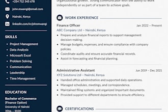 proofread, edit and create a professional CV and academic documents