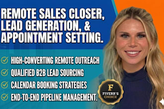 do remote sales closer, sales agent, lead generation and b2b appointment setting