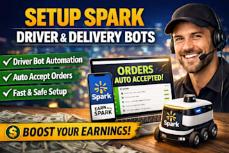 develop doordash bot, instacart bot, spark driver bot, amazon flex bot