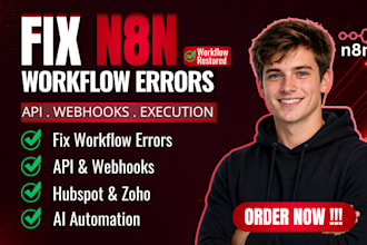 fix n8n workflow hubspot, zoho, api integration, ai automation errors