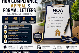 professionally draft hoa compliance, appeal, and formal letters for fast