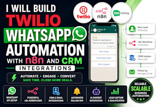 setup twilio n8n 360dialog whatsapp automation, n8n cloud API integration