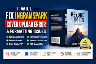 fix ingramspark cover upload errors and formatting issues