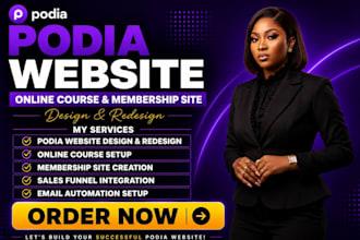 make podia, podia website, online course, teachable, course website, thinkfic